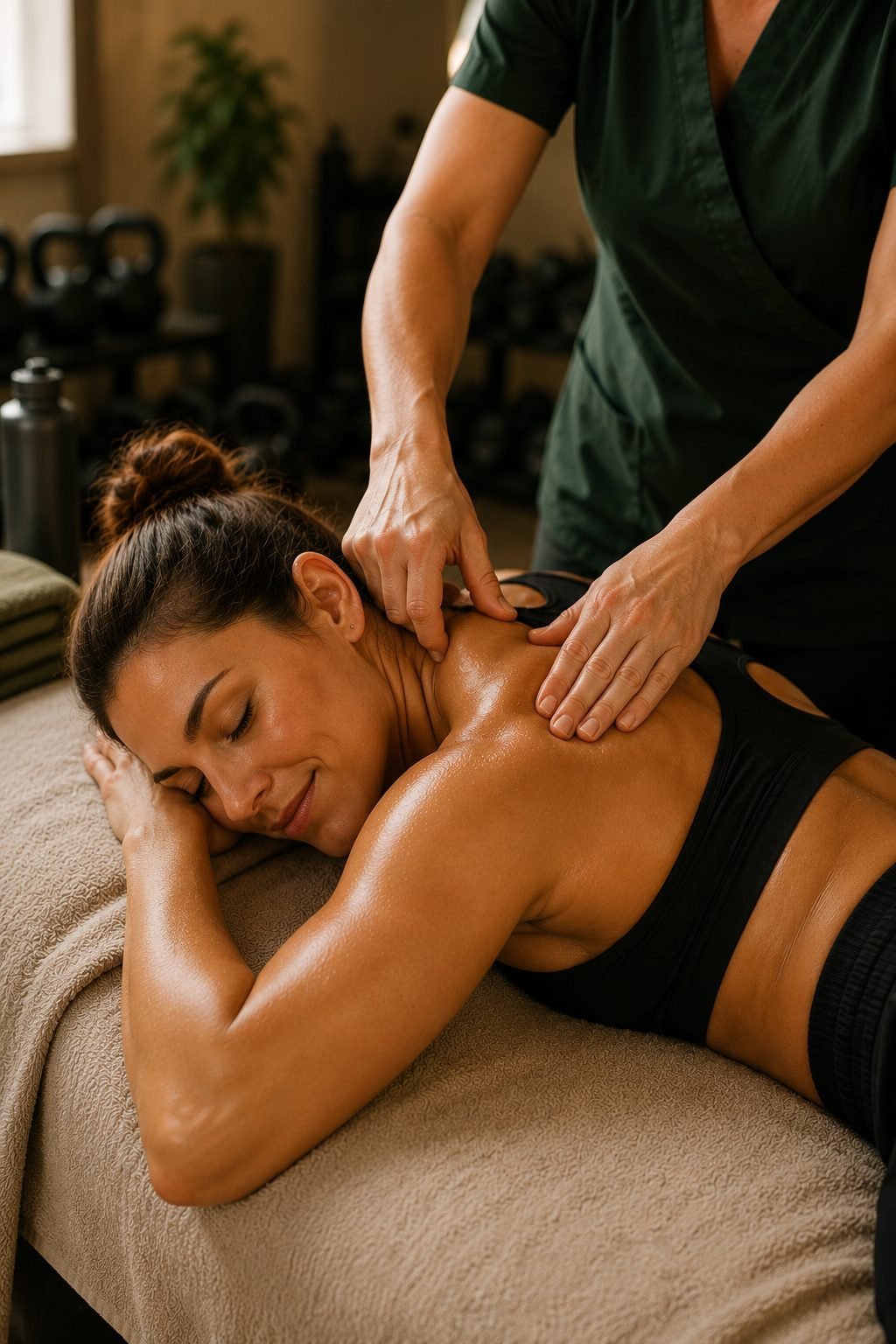 Massagem em ombro e pescoço para liberar tensão muscular acumulada